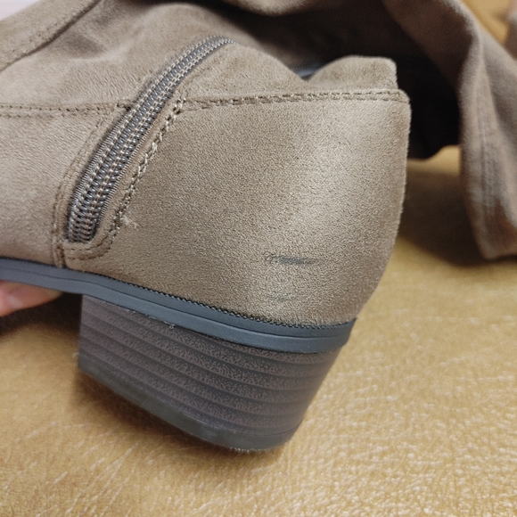 OTK Stretch Suede Flat Boots - Picture 7 of 10